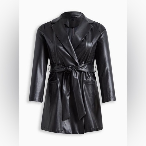 torrid Jackets & Blazers - Torrid Faux Leather Tie Waist Jacket NWT 3X